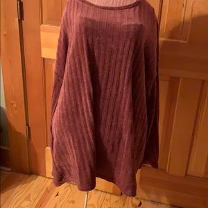 dark pink velvet long sleeve shirt with cut back